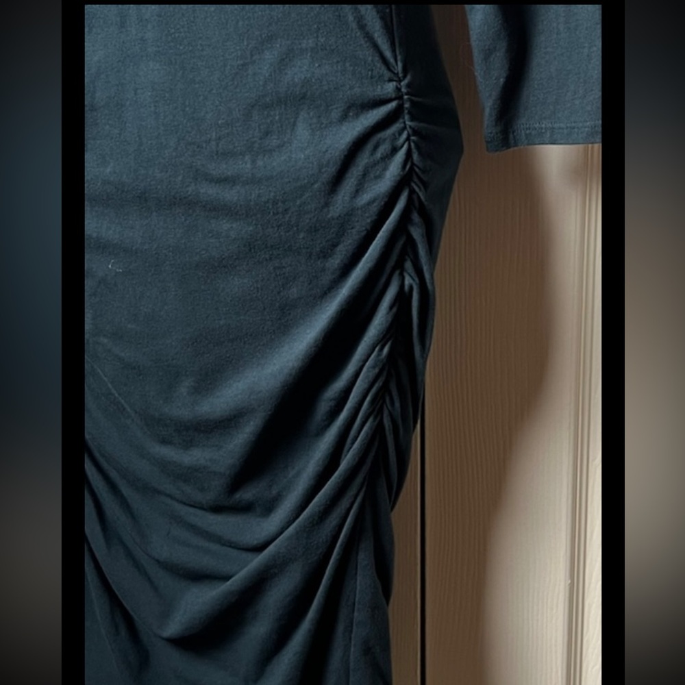 JAMES PERSE Skinny Dress Bodycon Ruched Mini Forest Green Teal Small - Picture 5 of 6